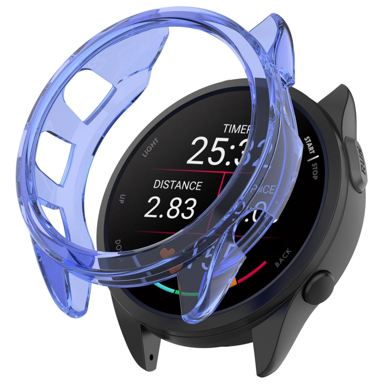 For Garmin Forerunner 165 / 165 Music Half Pack Hollow TPU Watch Protective Case(Transparent Blue) - Watch Cases by PMC Jewellery | Online Shopping South Africa | PMC Jewellery