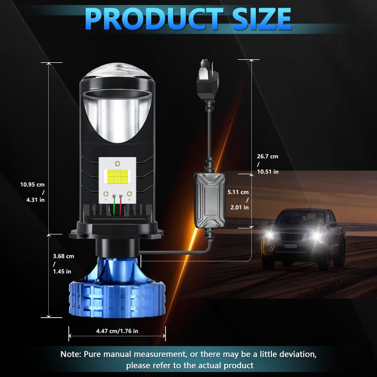 N4 1 Pair H4 Car mini Bifocal LED Lens Headlight(Black) - free shipping - PMC TechLife - Order now!