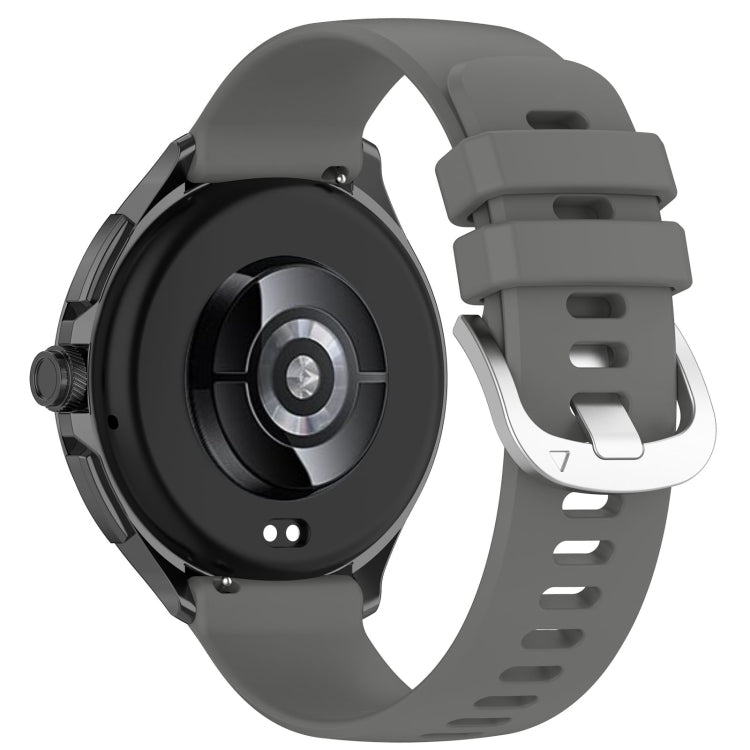 For Xiaomi Watch 2 Liquid Glossy Silver Buckle Silicone Watch Band(Dark Grey) - Watch Bands by PMC TechLife | Online Shopping South Africa | PMC TechLife