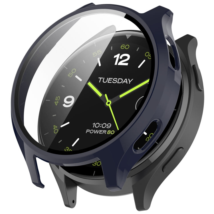 For Xiaomi Watch 2 PC + Tempered Film Integrated Watch Protective Case(Ink Blue) - Watch Cases by PMC TechLife | Online Shopping South Africa | PMC TechLife