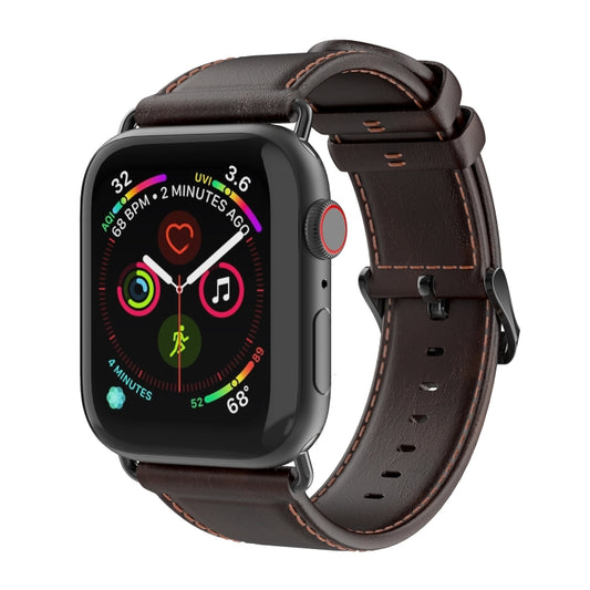 For Apple Watch Ultra 49mm DUX DUCIS Business Genuine Leather Watch Strap(Coffee) - Watch Bands by DUX DUCIS | Online Shopping South Africa | PMC Jewellery | Buy Now Pay Later Mobicred