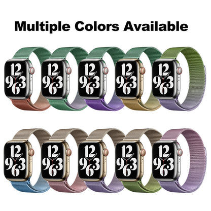 For Apple Watch Series 5 44mm Milan Gradient Loop Magnetic Buckle Watch Band(Gold Green) - Watch Bands by PMC Jewellery | Online Shopping South Africa | PMC Jewellery