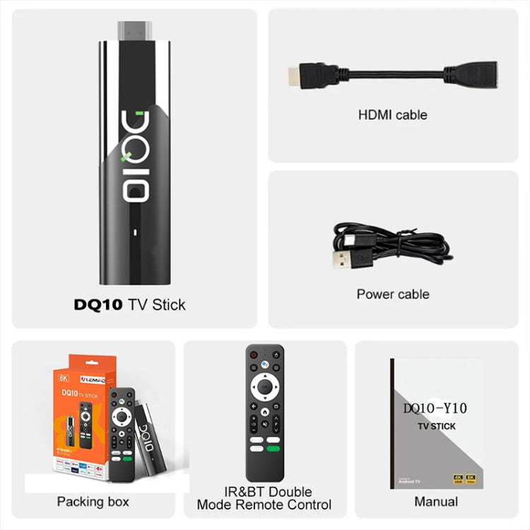 LEMFO DQ10 Allwinner H618 Quad Core ARM Cortex A53 8K HD Android TV Stick, RAM:2GB+16GB(UK Plug) - Android TV Sticks by LEMFO | Online Shopping South Africa | PMC Jewellery | Buy Now Pay Later Mobicred