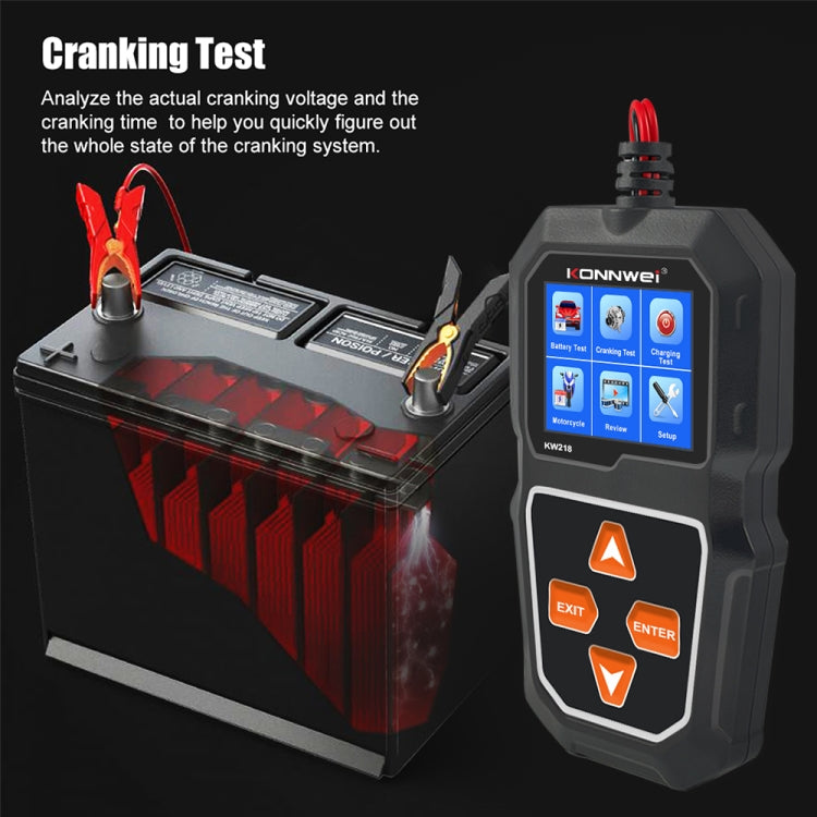 KONNWEI KW218 2.4 inch Color Screen Car Battery Tester(Black) - free shipping - PMC TechLife - Order now!