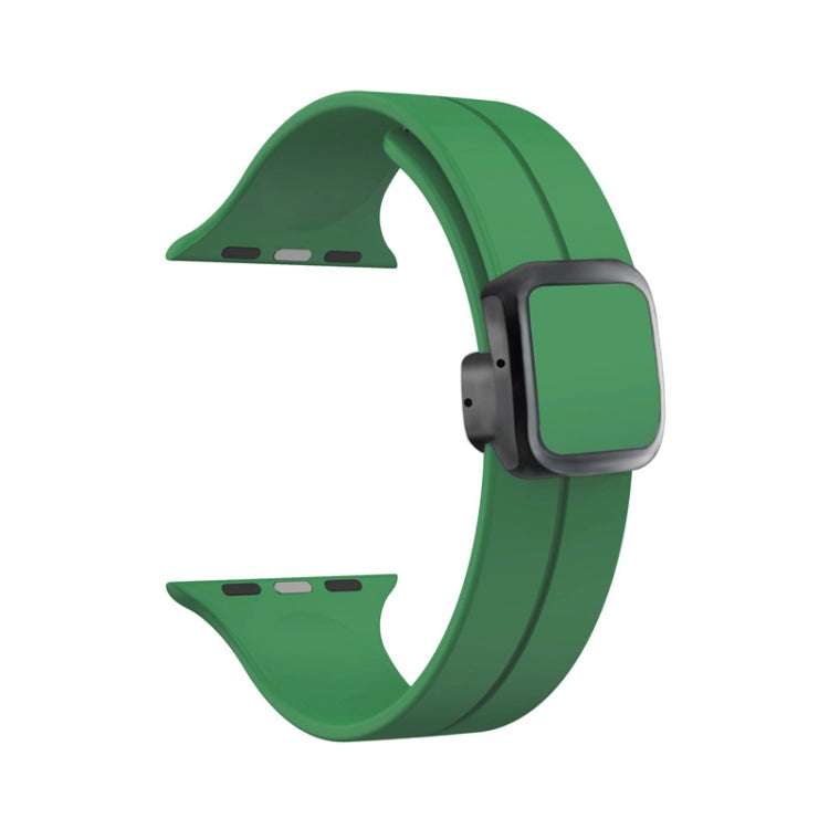 For Apple Watch SE 2022 40mm Magnetic Square Buckle Silicone Watch Band(Alfalfa) - Watch Bands by PMC Jewellery | Online Shopping South Africa | PMC Jewellery