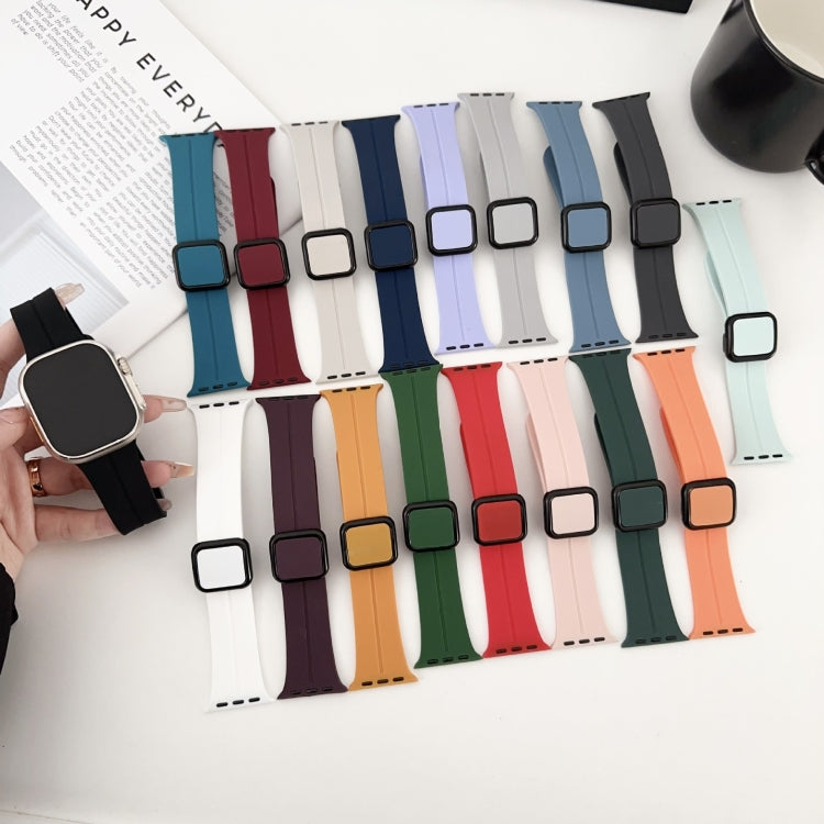 For Apple Watch 38mm Magnetic Square Buckle Silicone Watch Band(Midnight Blue) - Watch Bands by PMC TechLife | Online Shopping South Africa | PMC TechLife
