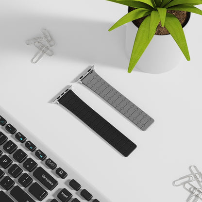 For Apple Watch Series 2 38mm Two Color Loop Magnetic Silicone Watch Band(Black+Grey) - Watch Bands by PMC Jewellery | Online Shopping South Africa | PMC Jewellery