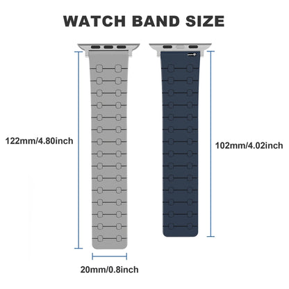 For Apple Watch Series 3 42mm Two Color Loop Magnetic Silicone Watch Band(Black+Grey) - Watch Bands by PMC Jewellery | Online Shopping South Africa | PMC Jewellery