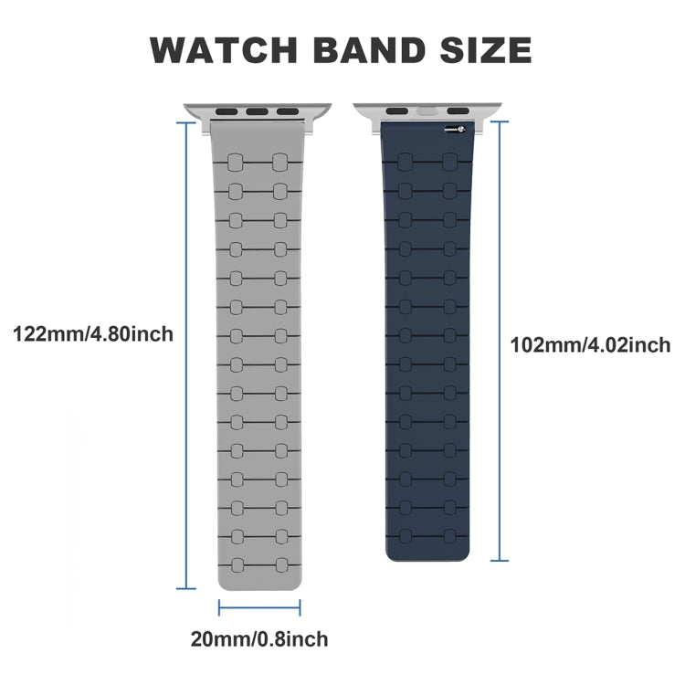 For Apple Watch Ultra 2 49mm Two Color Loop Magnetic Silicone Watch Band(Black+Grey) - Watch Bands by PMC Jewellery | Online Shopping South Africa | PMC Jewellery