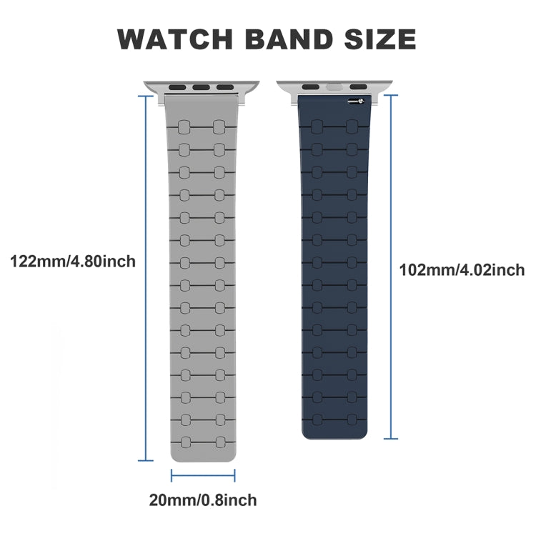 For Apple Watch Series 9 45mm Two Color Loop Magnetic Silicone Watch Band(Orange+Starlight) - Watch Bands by PMC TechLife | Online Shopping South Africa | PMC TechLife