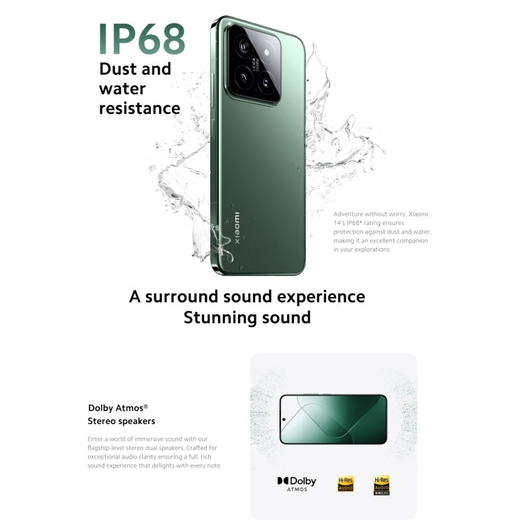 [HK Warehouse] Xiaomi 14 5G Global, 12GB+512GB, 6.36 inch Xiaomi HyperOS Snapdragon 8 Gen 3 Octa Core 3.3GHz, Network: 5G(Green) - Xiaomi Redmi by Xiaomi | Online Shopping South Africa | PMC Jewellery