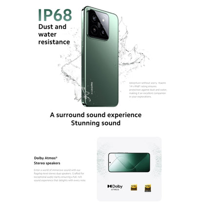 Xiaomi 14 5G Global, 12GB+256GB, 6.36 inch Xiaomi HyperOS Snapdragon 8 Gen 3 Octa Core 3.3GHz, Network: 5G(Green) - Xiaomi Redmi by Xiaomi | Online Shopping South Africa | PMC Jewellery | Buy Now Pay Later Mobicred