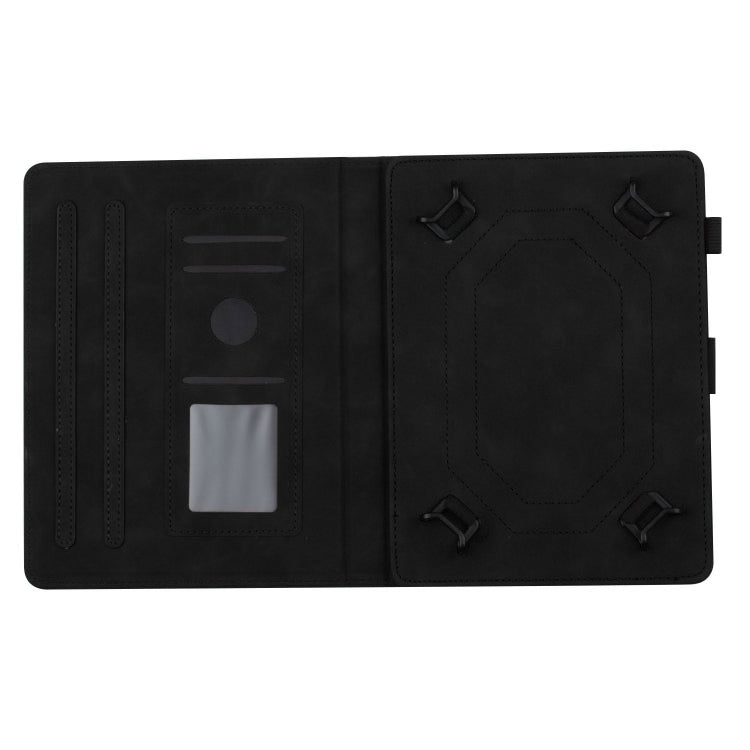 For 10 inch Universal Coconut Tree Embossed Leather Tablet Case(Black) - 10 - 11 inch by PMC TechLife | Online Shopping South Africa | PMC TechLife | Buy Now Pay Later Mobicred