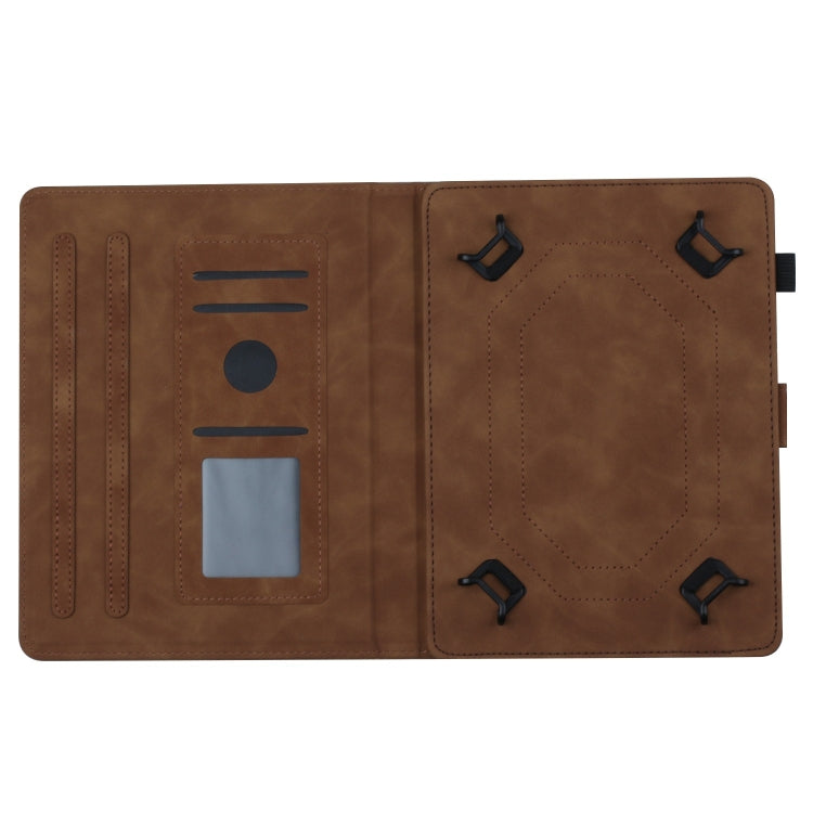 For 10 inch Universal Coconut Tree Embossed Leather Tablet Case(Brown) - 10 - 11 inch by PMC TechLife | Online Shopping South Africa | PMC TechLife | Buy Now Pay Later Mobicred
