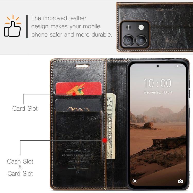 For Xiaomi Redmi Note 13 5G CaseMe 003 Crazy Horse Texture Flip Leather Phone Case(Coffee) - Xiaomi Cases by CaseMe | Online Shopping South Africa | PMC Jewellery | Buy Now Pay Later Mobicred