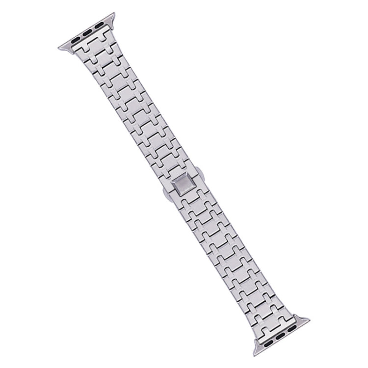 For Apple Watch SE 2023 44mm Double T Stainless Steel Watch Band(Silver) - Watch Bands by PMC Jewellery | Online Shopping South Africa | PMC Jewellery