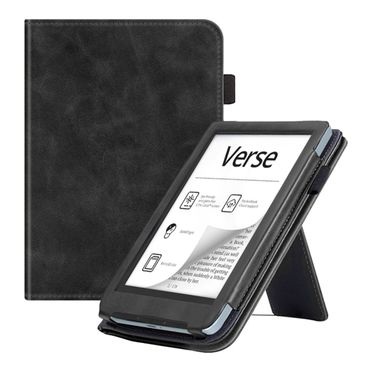 For Pocketbook Verse / Verse Pro Calfskin Leather Smart Tablet Case(Black) - Others by PMC TechLife | Online Shopping South Africa | PMC TechLife | Buy Now Pay Later Mobicred