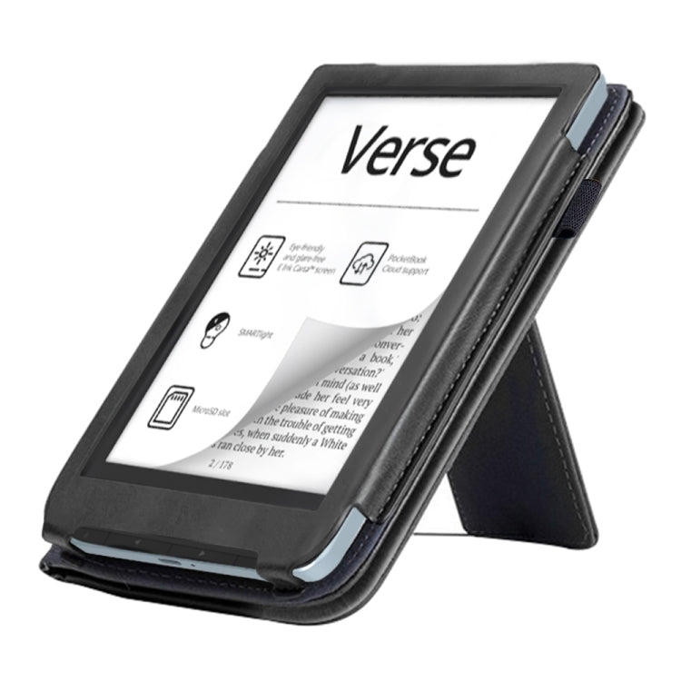 For Pocketbook Verse / Verse Pro Calfskin Leather Smart Tablet Case(Black) - Others by PMC TechLife | Online Shopping South Africa | PMC TechLife | Buy Now Pay Later Mobicred