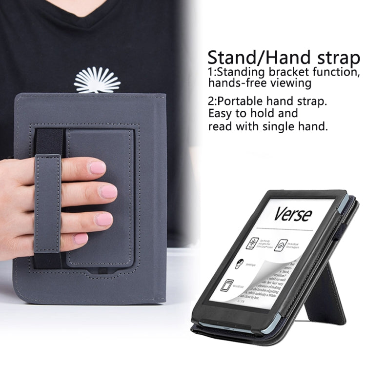 For Pocketbook Verse / Verse Pro Calfskin Leather Smart Tablet Case(Black) - Others by PMC TechLife | Online Shopping South Africa | PMC TechLife | Buy Now Pay Later Mobicred