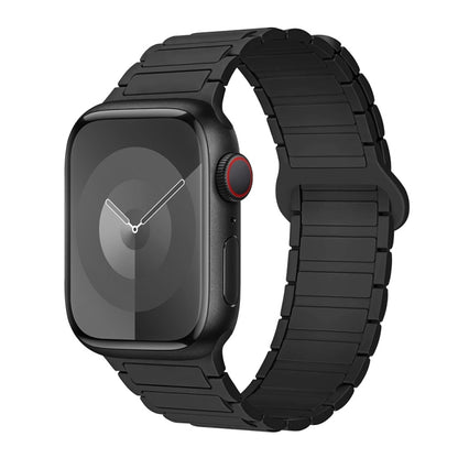 For Apple Watch SE 2023 40mm I-Shaped Magnetic Silicone Watch Band(Black) - Watch Bands by PMC Jewellery | Online Shopping South Africa | PMC Jewellery