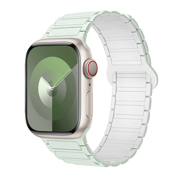 For Apple Watch Series 7 45mm I-Shaped Magnetic Silicone Watch Band(Mint White) - Watch Bands by PMC TechLife | Online Shopping South Africa | PMC TechLife