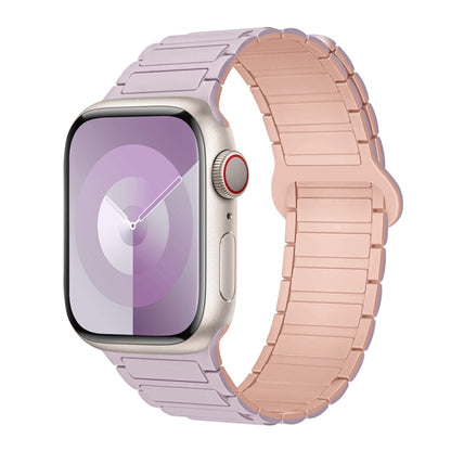 For Apple Watch Series 5 44mm I-Shaped Magnetic Silicone Watch Band(Light Purple Pink) - Watch Bands by PMC Jewellery | Online Shopping South Africa | PMC Jewellery