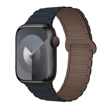 For Apple Watch 42mm I-Shaped Magnetic Silicone Watch Band(Midnight Chocolate) - Watch Bands by PMC Jewellery | Online Shopping South Africa | PMC Jewellery