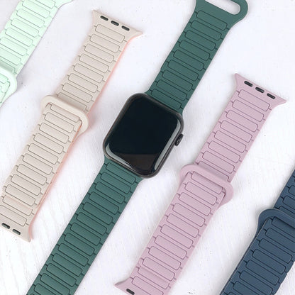 For Apple Watch SE 2022 40mm I-Shaped Magnetic Silicone Watch Band(Pink Mint) - Watch Bands by PMC Jewellery | Online Shopping South Africa | PMC Jewellery