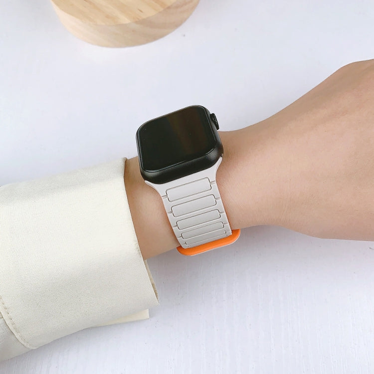 For Apple Watch 42mm I-Shaped Magnetic Silicone Watch Band(Pink Mint) - Watch Bands by PMC TechLife | Online Shopping South Africa | PMC TechLife