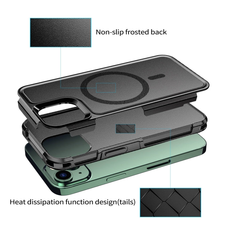 For iPhone 14 RedPepper Armor Magsafe PC Hybrid TPU Phone Case(Black) - free shipping - PMc TechLife - Order now!