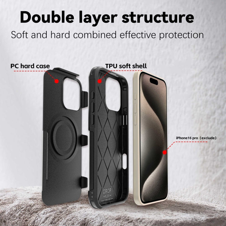 For iPhone 16 Pro Max RedPepper Armor Magsafe PC Hybrid TPU Phone Case(Black) - iPhone 16 Pro Max Cases by RedPepper | Online Shopping South Africa | PMC Jewellery | Buy Now Pay Later Mobicred