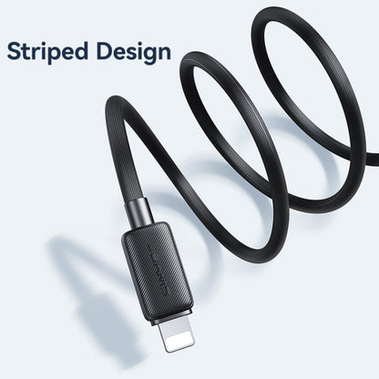 USAMS US-SJ694 USB to 8 Pin 2.4A Striped Fast Charge Data Cable, Length:2m(Blue) - Normal Style Cable by USAMS | Online Shopping South Africa | PMC Jewellery | Buy Now Pay Later Mobicred