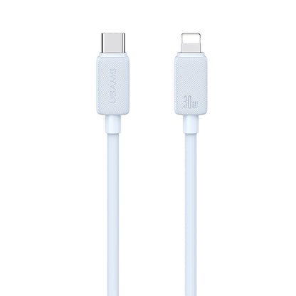 USAMS US-SJ697 USB-C / Type-C to 8 Pin 30W Striped Fast Charge Data Cable, Length:2m(Blue) - 2 in 1 Cable by USAMS | Online Shopping South Africa | PMC Jewellery | Buy Now Pay Later Mobicred