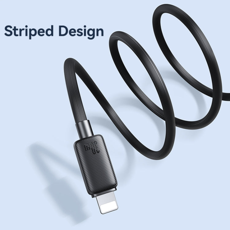 USAMS US-SJ697 USB-C / Type-C to 8 Pin 30W Striped Fast Charge Data Cable, Length:2m(White) - 2 in 1 Cable by USAMS | Online Shopping South Africa | PMC Jewellery | Buy Now Pay Later Mobicred