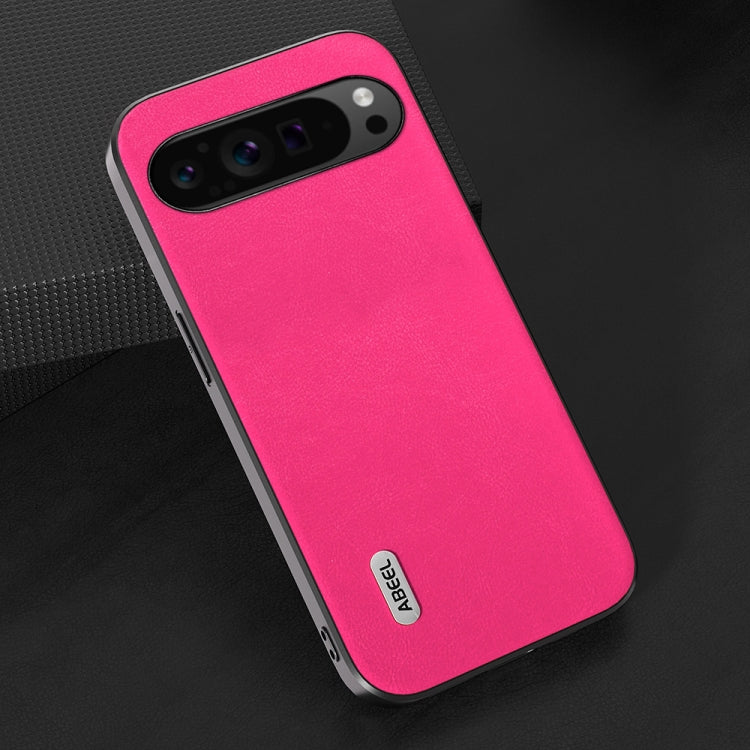 For Google Pixel 9 Pro ABEEL Arashi Texture PU Phone Case(Rose Red) - Google Cases by PMC TechLife | Online Shopping South Africa | PMC TechLife | Buy Now Pay Later Mobicred
