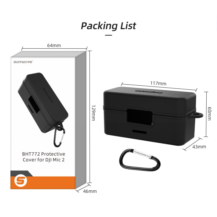 For DJI Mic 2 Sunnylife BHT772 Charging Case Wireless Mic Soft Scratch-proof Protective Cover(Black) - DJI Mic Series by Sunnylife | Online Shopping South Africa | PMC TechLife | Buy Now Pay Later Mobicred
