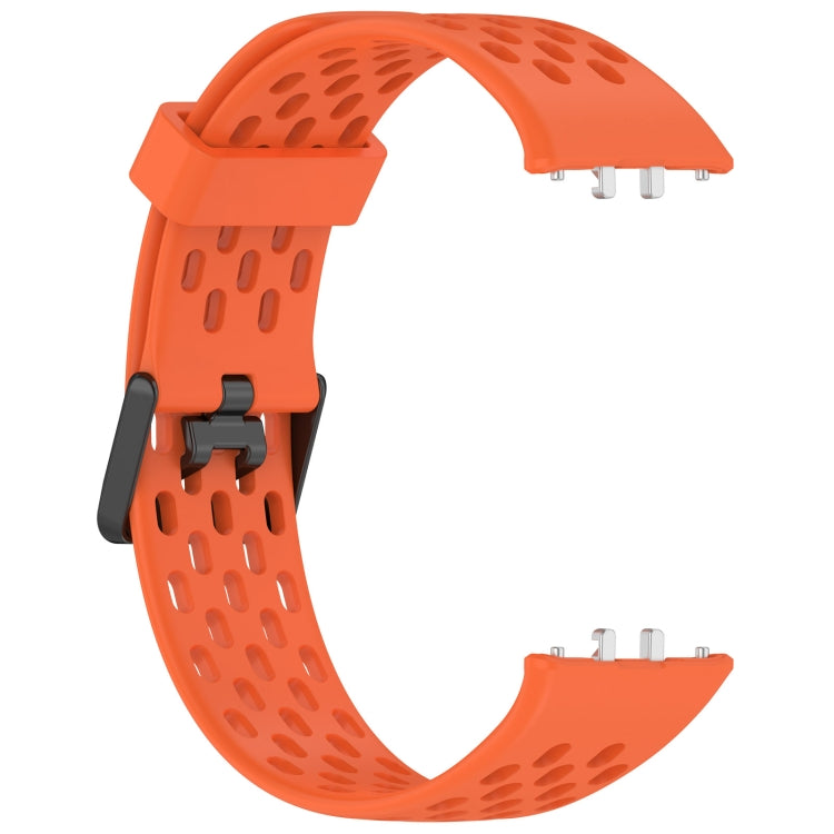 For Samsung Galaxy Fit 3 Hole Style Dual Buckle Silicone Watch Band(Orange) - Watch Bands by PMC Jewellery | Online Shopping South Africa | PMC Jewellery