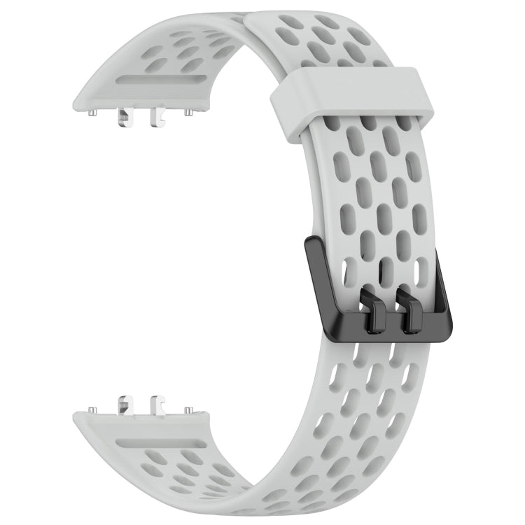 For Samsung Galaxy Fit 3 Hole Style Dual Buckle Silicone Watch Band(Light Grey) - Watch Bands by PMC Jewellery | Online Shopping South Africa | PMC Jewellery