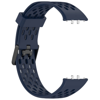 For Samsung Galaxy Fit 3 Hole Style Dual Buckle Silicone Watch Band(Midnight Blue) - Watch Bands by PMC Jewellery | Online Shopping South Africa | PMC Jewellery