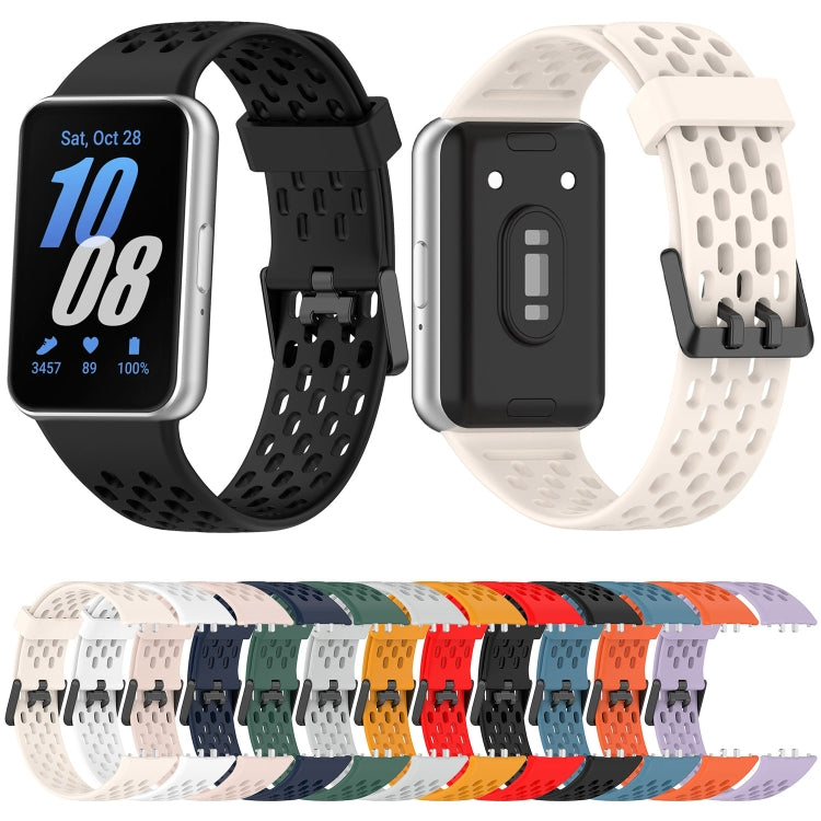 For Samsung Galaxy Fit 3 Hole Style Dual Buckle Silicone Watch Band(Light Grey) - Watch Bands by PMC Jewellery | Online Shopping South Africa | PMC Jewellery