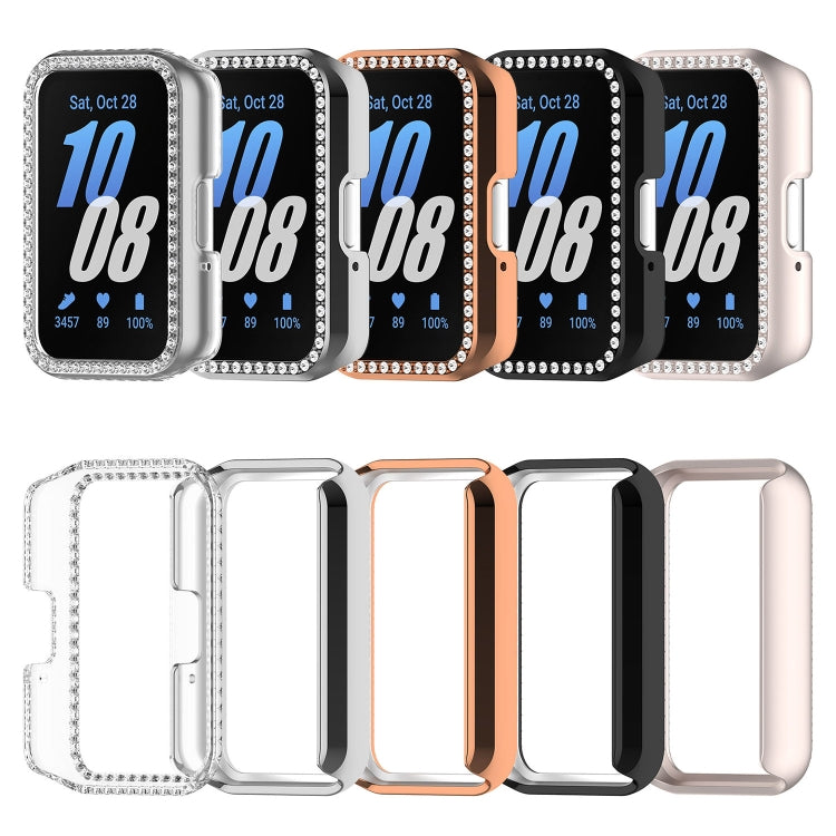 For Samsung Galaxy Fit 3 Diamond Half Pack Hollow PC Watch Protective Case(Rose Gold) - free shipping - PMC TechLife - Order now!