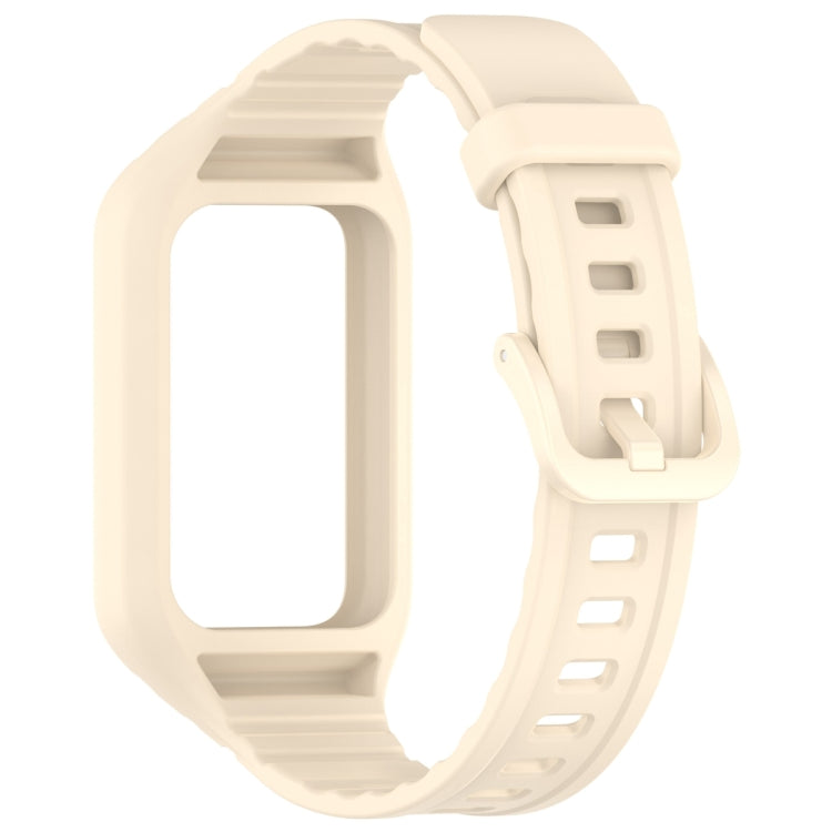 For Honor Band 9 Armor Integrated Silicone Watch Band(Creamy White) - Watch Bands by PMC Jewellery | Online Shopping South Africa | PMC Jewellery