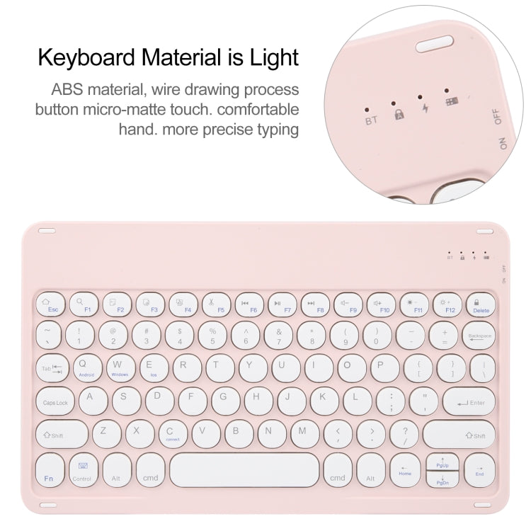 For Huawei MatePad 11 2023 / 2021 Round Button Bluetooth Keyboard Rotatable Holder Leather Case(Rose Gold) - Huawei Keyboard by PMC Jewellery | Online Shopping South Africa | PMC Jewellery