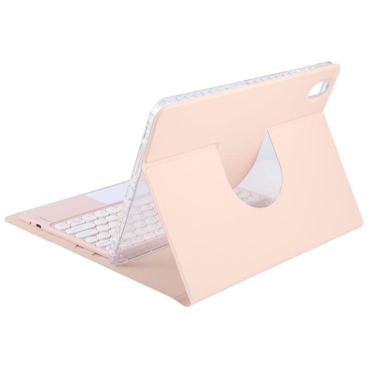 For Huawei MatePad Pro 11 2024 / 2022 Round Button Bluetooth Keyboard Rotatable Holder Leather Case with Touchpad(Rose Gold) - Huawei Keyboard by PMC TechLife | Online Shopping South Africa | PMC TechLife