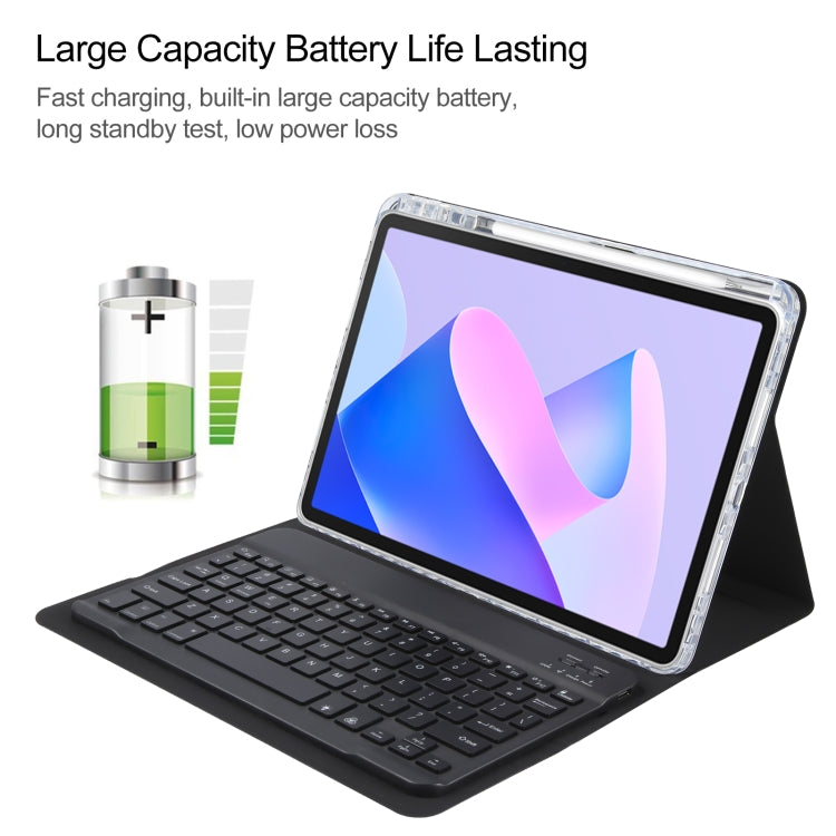 For Huawei MatePad 11 2023 / 2021 Square Button Backlight Bluetooth Keyboard Rotatable Holder Leather Case(Black) - Huawei Keyboard by PMC TechLife | Online Shopping South Africa | PMC TechLife