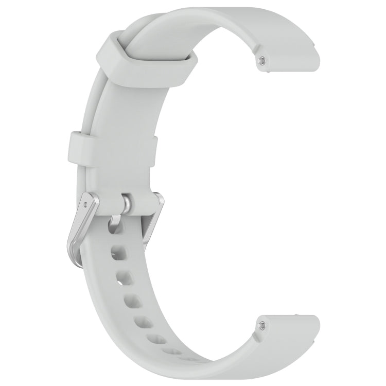 12mm Universal Solid Color Silver Buckle Silicone Watch Band(Light Grey) - 20mm Bands by PMC Jewellery | Online Shopping South Africa | PMC Jewellery