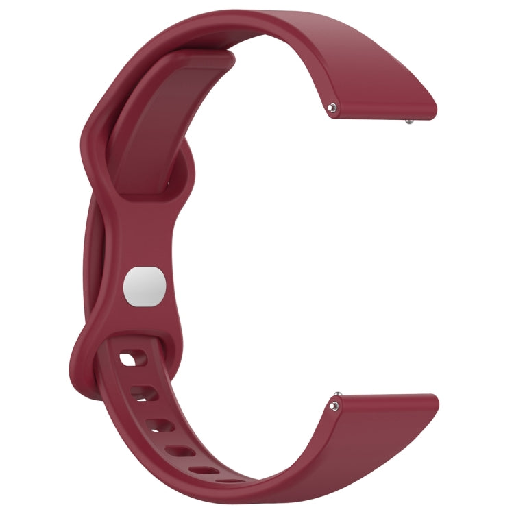 22mm Slim Reverse Buckle Silicone Watch Band(Wine Red) - 22mm Bands by PMC TechLife | Online Shopping South Africa | PMC TechLife