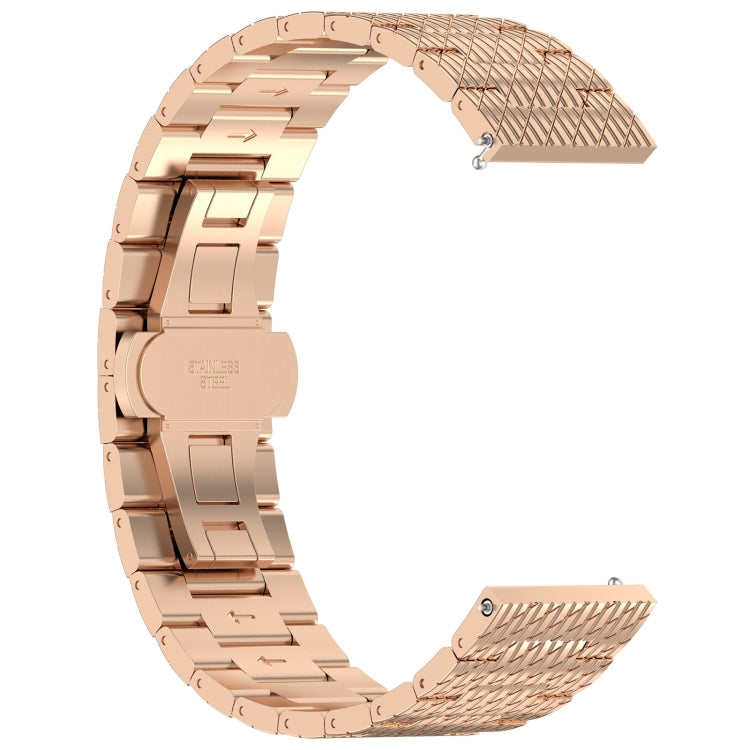 22mm Universal Twill Stainless Steel Watch Band(Rose Gold) - 22mm Bands by PMC Jewellery | Online Shopping South Africa | PMC Jewellery