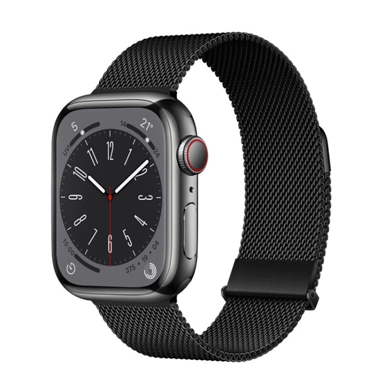 For Apple Watch Series 7 45mm ZGA Milanese Magnetic Metal Watch Band(Black) - Watch Bands by ZGA | Online Shopping South Africa | PMC Jewellery