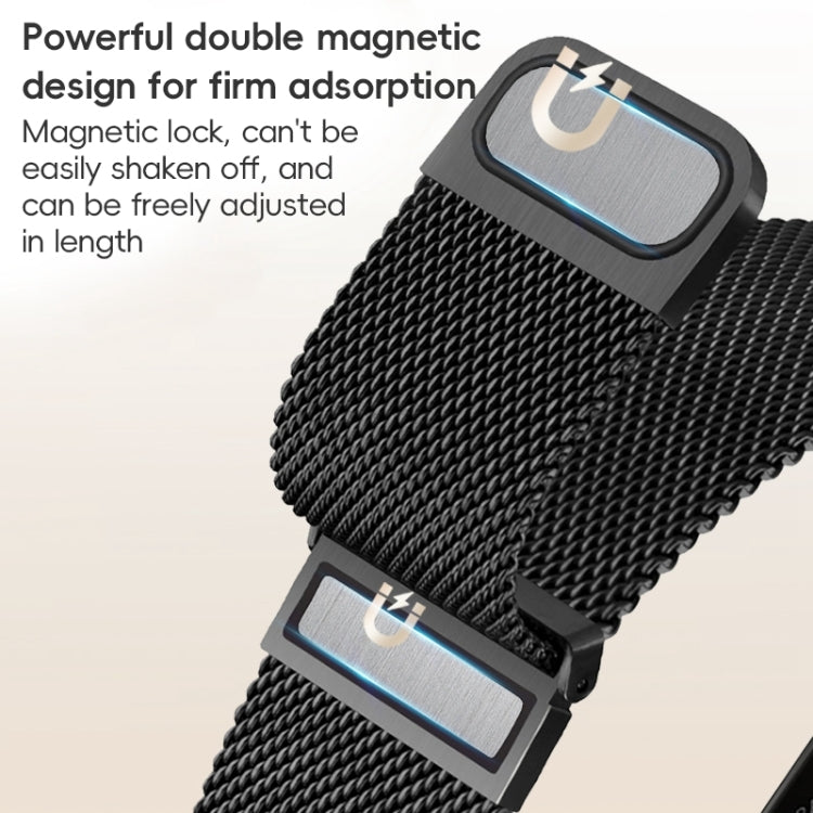 For Apple Watch Series 7 45mm ZGA Milanese Magnetic Metal Watch Band(Black) - Watch Bands by ZGA | Online Shopping South Africa | PMC Jewellery